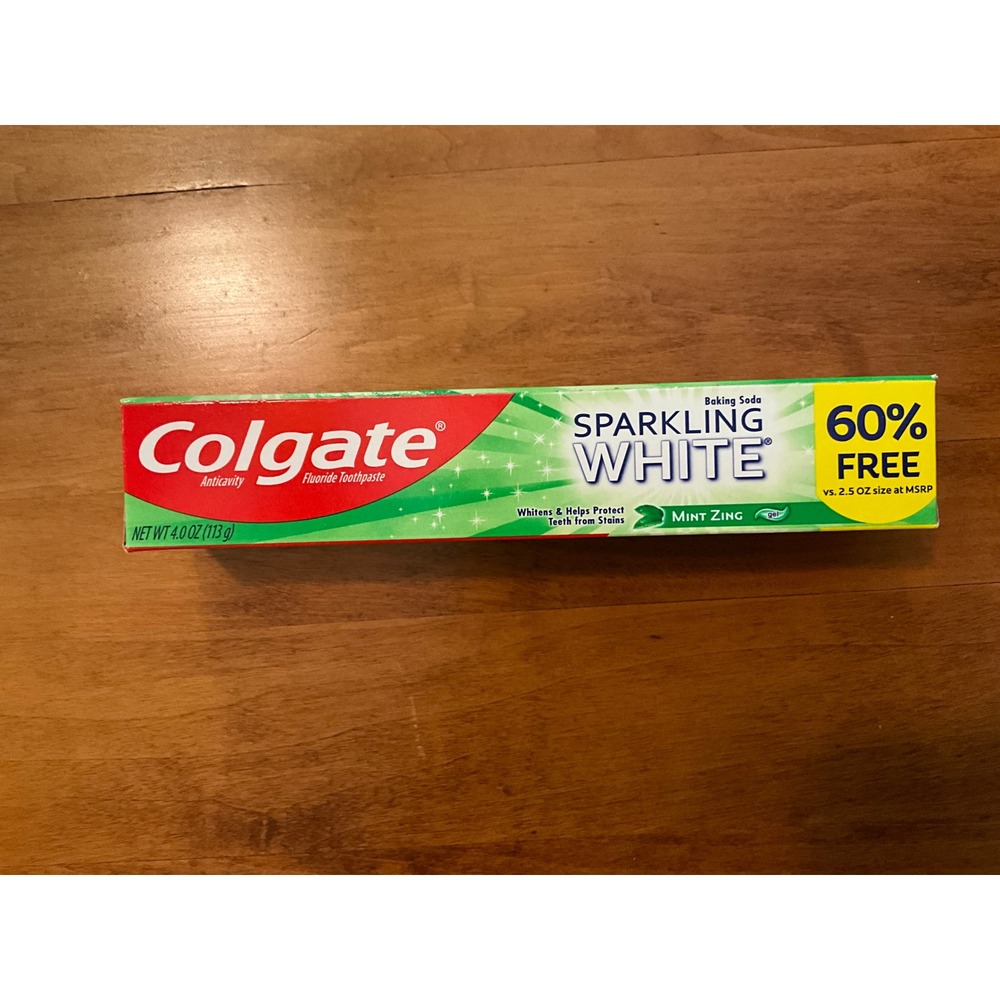 Colgate Sparkling White Anticavity Fluoride Toothpaste Baking Soda Mint‎ Zing